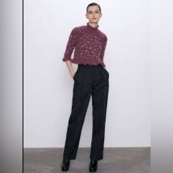 Zara Knit Alpaca Blend Pearl Sweater - Picture 4 of 5